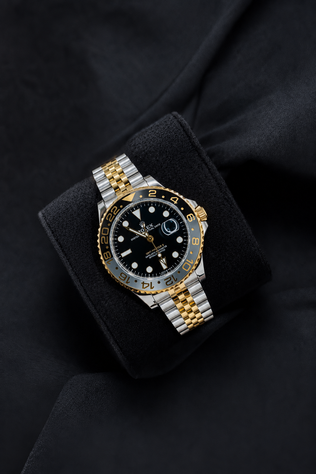 RLX GMT Master II – Two-Tone Black & Gold Luxury Timepiece