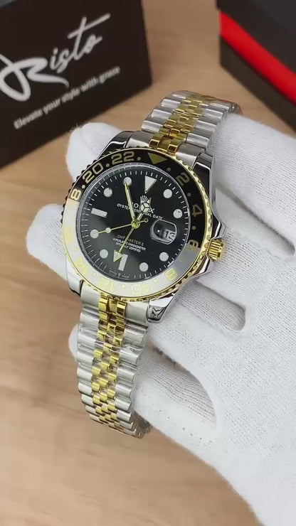 RLX GMT Master II – Two-Tone Black & Gold Luxury Timepiece